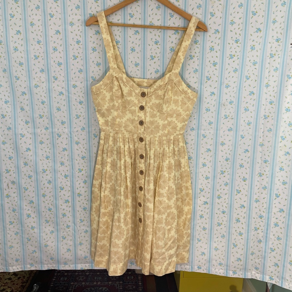 Floral Button-Down Sundress in Yellow